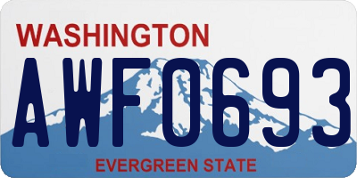 WA license plate AWF0693