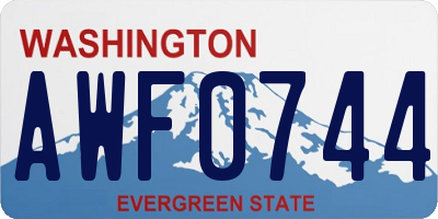 WA license plate AWF0744
