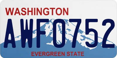 WA license plate AWF0752