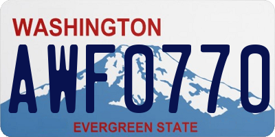 WA license plate AWF0770