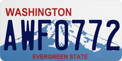 WA license plate AWF0772