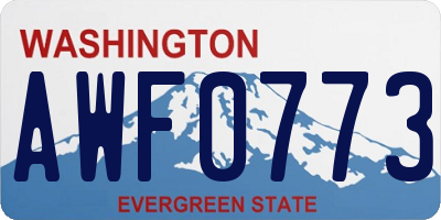 WA license plate AWF0773