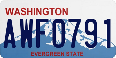 WA license plate AWF0791