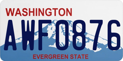 WA license plate AWF0876
