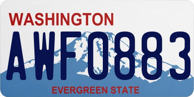 WA license plate AWF0883