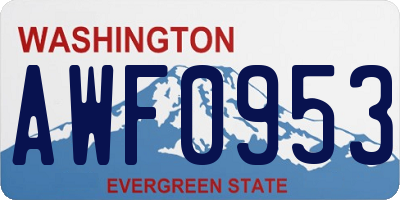 WA license plate AWF0953