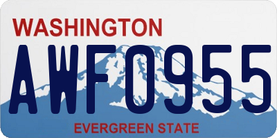 WA license plate AWF0955