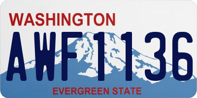 WA license plate AWF1136