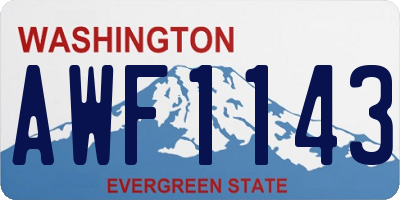 WA license plate AWF1143