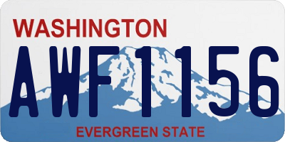 WA license plate AWF1156