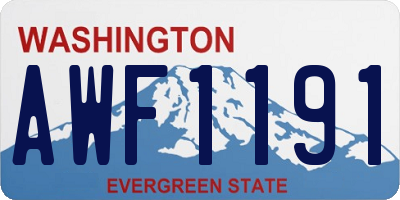 WA license plate AWF1191