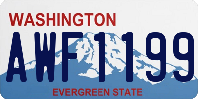 WA license plate AWF1199