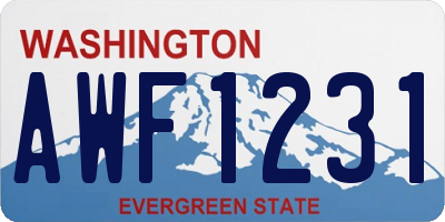WA license plate AWF1231