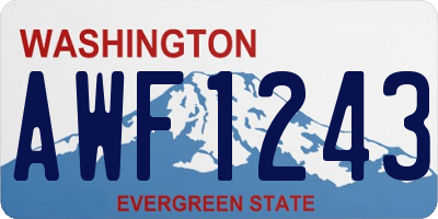 WA license plate AWF1243