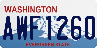WA license plate AWF1260