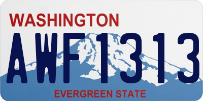 WA license plate AWF1313