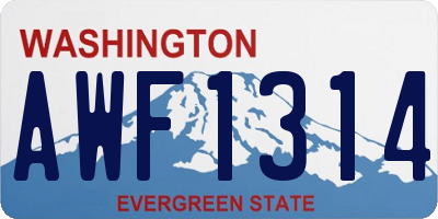 WA license plate AWF1314