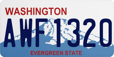 WA license plate AWF1320