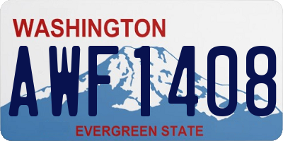 WA license plate AWF1408
