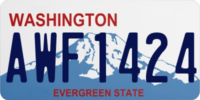WA license plate AWF1424