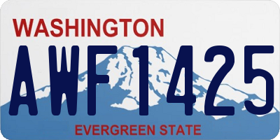 WA license plate AWF1425