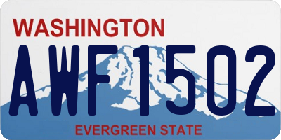WA license plate AWF1502