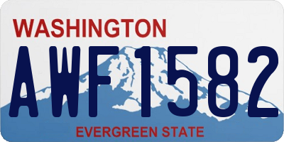 WA license plate AWF1582