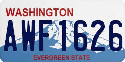 WA license plate AWF1626