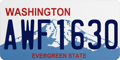 WA license plate AWF1630