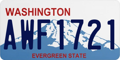 WA license plate AWF1721