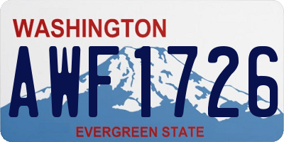 WA license plate AWF1726