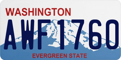 WA license plate AWF1760