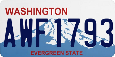 WA license plate AWF1793