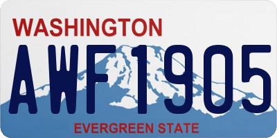 WA license plate AWF1905