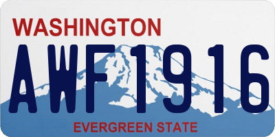 WA license plate AWF1916