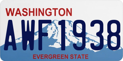WA license plate AWF1938
