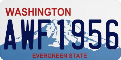 WA license plate AWF1956
