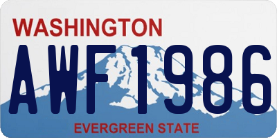 WA license plate AWF1986