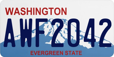 WA license plate AWF2042