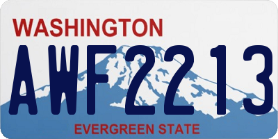 WA license plate AWF2213