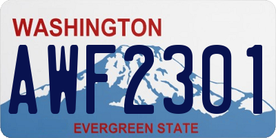 WA license plate AWF2301