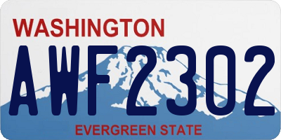 WA license plate AWF2302