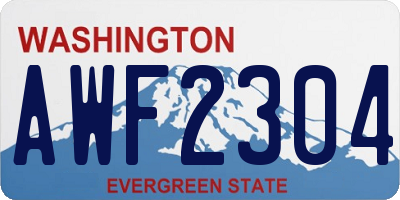 WA license plate AWF2304