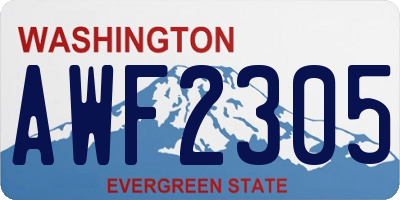 WA license plate AWF2305