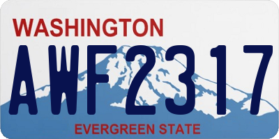 WA license plate AWF2317