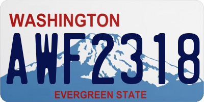 WA license plate AWF2318