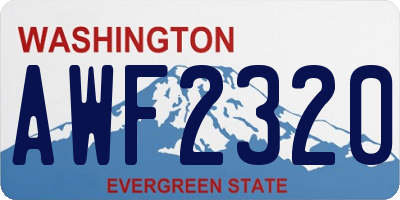 WA license plate AWF2320