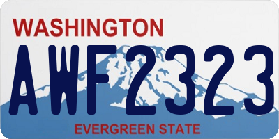 WA license plate AWF2323