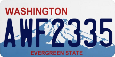 WA license plate AWF2335