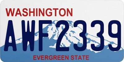 WA license plate AWF2339